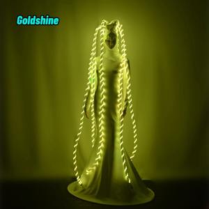 Robe et cheveux à lumière LED pour <span class=keywords><strong>chanteuse</strong></span> sexy Performance Colorful Gogo Collar Dance Costume for Halloween Nightclub Bar Props - Product Image 5