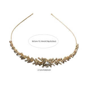 Diadème de <span class=keywords><strong>mariée</strong></span> élégant style Europe-Amérique <span class=keywords><strong>avec</strong></span> strass et feuilles, simple et tendance, pour banquets et mariages - Product Image 5