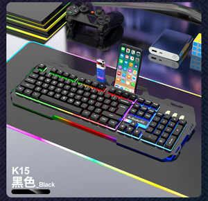 Para K-Snake KM520, juego de teclado y ratón de mano mecánico, teclado y ratón con cable USB de Metal luminoso, Panel de ordenador de escritorio - Product Image 5