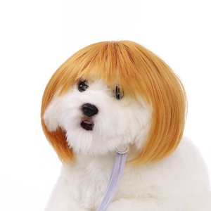 Pelucas de Navidad para Mascotas, Perros y Gatos, Estilo Bobo con Raya al <span class=keywords><strong>Centro</strong></span>, Color Blanco Hueso, Accesorios Navideños para Mascotas, Ideales para Halloween y Navidad - Product Image 4