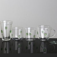 Gelas Kaca Borosilikat Desain Ceri 3D untuk Minuman Kopi Matcha Teh