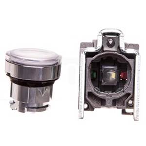 XB4BW31M5 22mm 1NO White Spring Return <b>Momentary</b> <b>Push</b> <b>Button</b> <b>Switch</b> 10A IP66 LED Silver Contacts - Product Image 2