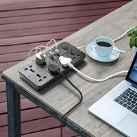 Multiprise USB multifonction de haute qualité à 6 voies, 3 ports USB Type C, 3 m, avec certifications CE et ROHS