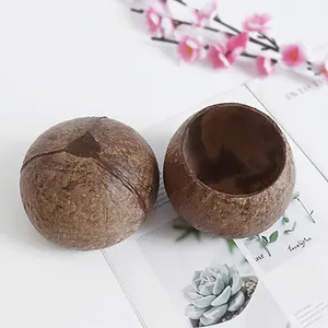 100% Natuurlijke Kokoskommen Om Kaars Creatief Te Vullen En Te Gieten Kaarshouder Kokosnootschaal Kom Met Aangepast Logo