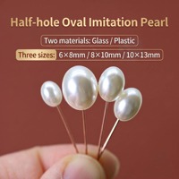 Perles de verre naturelles 6-14 mm, matériaux DIY, perles en forme de riz, perles lâches, haute brillance, presque parfaites, demi-trou, vente en gros, blanc crème