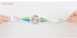 Jam Tangan Anak Perempuan <span class=keywords><strong>Heartbeat</strong></span> Ladies Willis Jam Tangan Wanita Tahan Air Pelangi Modis Resin Jam Tangan Wanita - Product Image 5