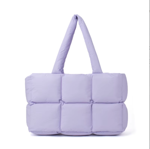 Vente en gros de grande quantité sac à main souple gonflé personnalisé de couleur unie en coton léger chaud pour l'hiver grande capacité - Product Image 1