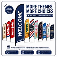 Drapeau extérieur pour mariages, imprimé simple face, avec kit de mât en fibre de verre et bannière en polyester, mât inclus, pour la promotion d'événements