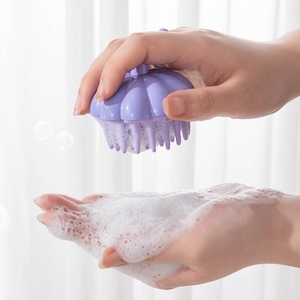 FIORTIA 2026 Brosse à shampooing en forme de citrouille à dents souples, double usage humide/sec, brosse de massage du <span class=keywords><strong>cuir</strong></span> <span class=keywords><strong>chevelu</strong></span> à coussin d'air pour hommes et femmes, usage domestique - Product Image 5
