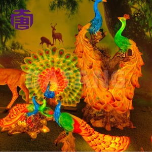 Luz de jardín LED con forma de pavo real 3D personalizada IP65, material de resina transparente y fibra de vidrio para luces decorativas de bodas al aire libre. - Product Image 6