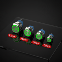 Interrupteur à bouton-poussoir personnalisable en acier inoxydable 22 mm, 12 V/220 V/110 V, lumière LED, 3 A max. Commande de verrouillage momentané IP65 actuelle