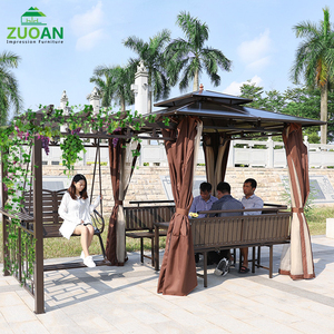Patio Outdoor Furniture <strong>Swing</strong> Table <strong>Gazebo</strong> Set 3x3 Aluminum Metal Pergola <strong>Gazebo</strong> Outdoor <strong>with</strong> Pvc Roof