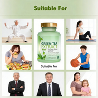 Capsules d'extrait de thé vert pour la perte de poids chez l'adulte, élimination de la graisse, complément alimentaire naturel, 60 capsules/flacon, service OEM/ODM
