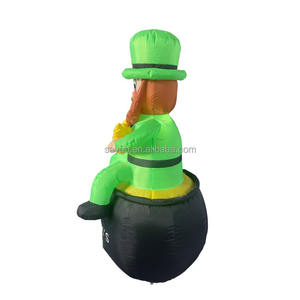 Modèle gonflable éclairer St Patricks Day assis lutin avec LED intégrées pelouse extérieure cour fête jardin décoration - Product Image 3