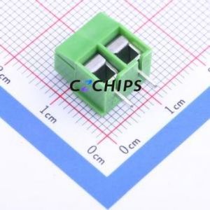 PA001-2P <b>Screw</b> Terminal <b>Block</b> Through hole Component (THT),P=5mm Connector ( Construction: 1x2P )( Pitch: 5mm )( Color: Green ) - Product Image 2