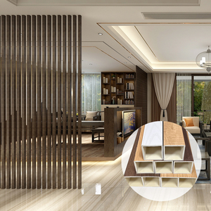 WPC rỗng ống vuông cột trong nhà không thấm nước bằng gỗ phân vùng tường trang trí gỗ hạt gỗ Ống - Product Image 3