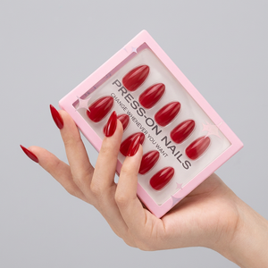 Lot de 30 <span class=keywords><strong>faux</strong></span> <span class=keywords><strong>ongles</strong></span> amande rouge <span class=keywords><strong>bordeaux</strong></span> à presser, vente chaude TikTok, marque privée, avec logo personnalisé, en gros - Product Image 3