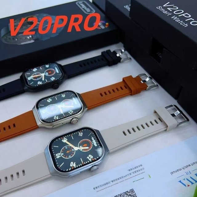 2026 New V20pro Smart Watch Aluminum Square Design Touch Screen for Call Heart Rate Blood Pressure Detection Sports Step