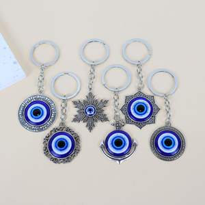 Hamsa mano de Fátima ojos <span class=keywords><strong>del</strong></span> <span class=keywords><strong>diablo</strong></span> mal de ojo llavero amuleto Vintage mal de ojo joyería Hamsa mano esmalte bolsa encantos colgante Decoración - Product Image 1