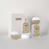 Flacon de parfum en verre givré avec logo personnalisé, 100 ml, flacons de luxe avec pompe pulvérisatrice pour huile de parfum, flacon pulvérisateur avec emballage en boîte