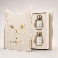 Boîte cadeau rigide en carton magnétique personnalisée en forme de chat, estampage à chaud or mat, insert en mousse pour flacon de 3 ml, 5 mg, 10 ml, présentation
