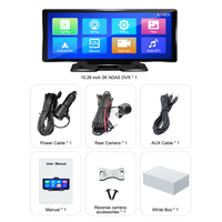 Autoradio portable sans fil Apple CarPlay avec écran CarPlay de 10,26 pouces, Android Auto, navigation GPS, caméra embarquée 4K