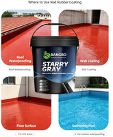 Peinture liquide en caoutchouc gris étoilé haute élasticité, imperméable, résistante aux UV pour toiture, tuiles, murs en béton, piscines, application au pinceau Bangbo