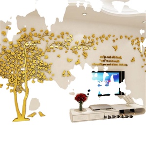 Autocollants muraux 3D en acrylique, décoration créative pour la maison, autocollants muraux pour le salon, autocollants muraux en forme d'arbre pour les amoureux - Product Image 2