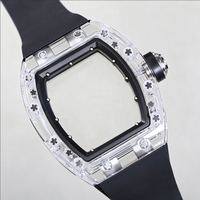 Montre de luxe 055 avec boîtier en cristal, nouveau style, mouvement mécanique intégré squelette, remontage manuel, montre de sport et d'affaires