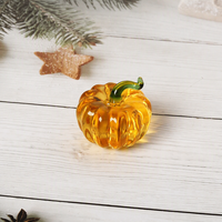 Miniatures de citrouilles en cristal faites à la main en gros, modèles artisanaux pour Halloween, Thanksgiving, décoration de bureau et cadeaux artisanaux pour la maison