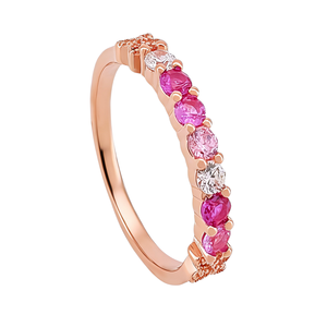 خاتم زفاف كلاسيكي أنيق بتصميم عنقودي مرصع بالزركون المكعب مطلي بالروديوم/الذهب عالي الجودة بتصميم عصري للنساء - Product Image 1