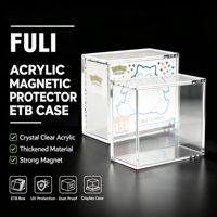 Boîte de protection en acrylique transparente avec couvercle magnétique ETB, haute transparence, protection UV, pour cartes PTCG