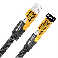 Kabel pengisian daya Universal, konverter 4 in 1 Super cepat PD 27W 6A kabel USB ke tipe-c untuk ponsel
