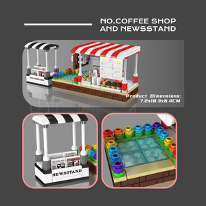Petite particule 265 pièces enfants bricolage bloc de construction ensembles cafés et kiosques à journaux mini jeu de construction de blocs - Product Image 4