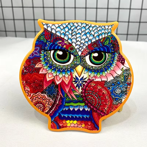 하이 퀄리티 사용자 정의 올빼미 모양 디자인 세라믹 흡수 코스터 코르크 뒤 매트 및 패드와 완벽한 테이블 장식 - Product Image 3