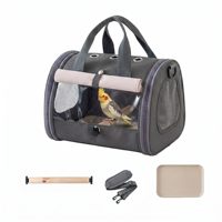Cage de transport pliable pour oiseaux avec pare-soleil, cage de voyage pour perroquets avec plateau facile à nettoyer et perchoir, cage de transport portable pour petits oiseaux