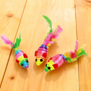 Colorful Striped <b>Cat</b> <b>Toy</b> Mouse Nylon Pet <b>Toy</b> 30g <b>Interactive</b> Play For <b>Cats</b> - Product Image 1