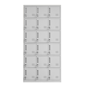Armoire métallique à 18 portes, <span class=keywords><strong>verrouillable</strong></span>, ventilée, robuste, en acier, pour le rangement, le bureau, la salle de sport, les objets personnels - Product Image 1