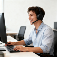 Nouveauté Casque sans fil pour bureau et entreprise Casque supra-auriculaire pour centre d'appels Téléphone Casque sans fil supra-auriculaire