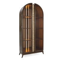 Vitrine en bois moderne personnalisable avec panneau en verre, grande capacité, rangement durable pour salon