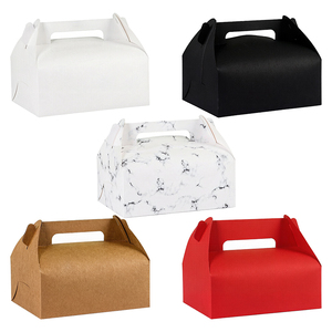 <strong>Bakery</strong> Treat Paper Boxes With Handle Party Favor Dessert Cookie Pastry Wrapping Paper Boxes for Birthday Wedding Holidays Gifts - Product Image 1