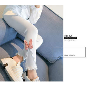 Leggings pour filles, pantalons pour enfants, couleur unie avec fleurs, sous-vêtements pour enfants, printemps, été, automne, legging assorti à tout P248 - Product Image 4