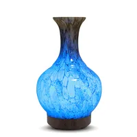 Umidificador de ar e aromaterapia com 100ml, vaso de cerâmica, óleo essencial, com luzes noturnas de led
