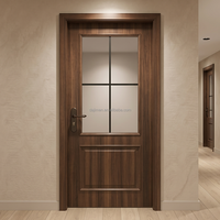 Puerta de Madera Sólida con Marco, Insonorizada, con Diseño de Línea y Textura de Chapa Natural, para Interiores de Dormitorios, del Principal Fabricante de China