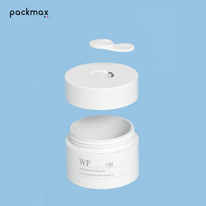 Thick PP wide mouth jars 30/50/100/150/200/250/300g with spoon- high-end refillable face cream & <b>body</b> <b>scrub</b> pots - Product Image 2