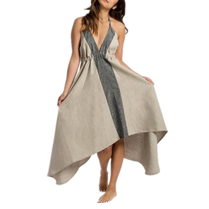 2021 <span class=keywords><strong>bianco</strong></span> Vintage di alta qualità estate abiti Casual in cotone <span class=keywords><strong>lino</strong></span> Midi - Product Image 3
