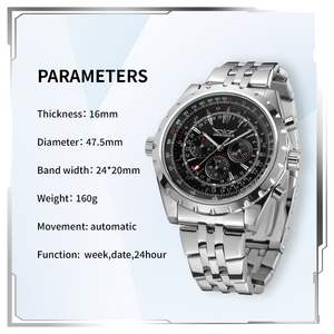 Montres automatiques JARAGAR pour hommes, nouvelle collection, grand cadran, acier inoxydable, montres de luxe pour homme - Product Image 1