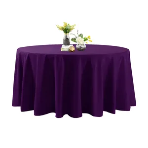 Eggplant 70 Inch Tablecloth Dining Room Restaurant Polyester Round Table Cloths For Events