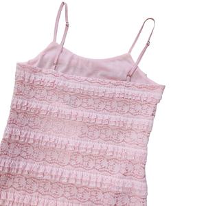 Vestido de Verano Sexy de Punto con Cuello Halter, Sin Mangas, con Volantes Franceses, Elegante, de Cintura Natural, Maxi, para Mujer, Venta al por Mayor Personalizada - Product Image 4