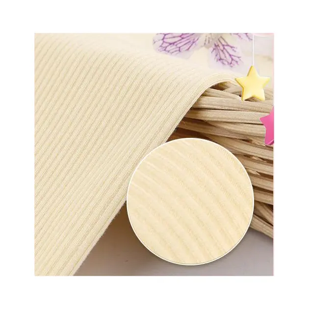 Custom skin-friendly 40s 92% bamboo 8% spandex rib knit fabric 220gsm for baby onesie clothes